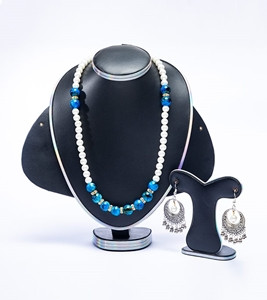 Women's Multi Color Stone Pearl Jewelry Set