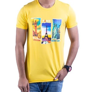 Men's Half Sleeve T-Shirt Yellow