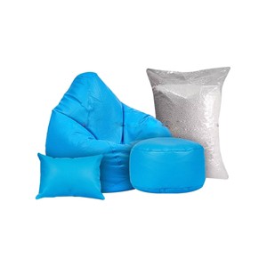 Water Drop Shape Bean Bag With Footrest Cushion & Extra Refill