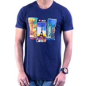 Men's Half Sleeve T-Shirt Navy Blue