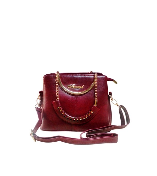 Women's Glossy Maroon Bag