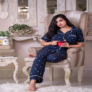 Navy blue floral set