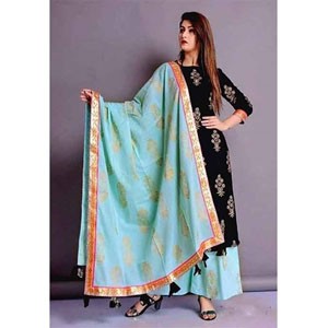 Unstitched Cotton Block Printed Three Piece