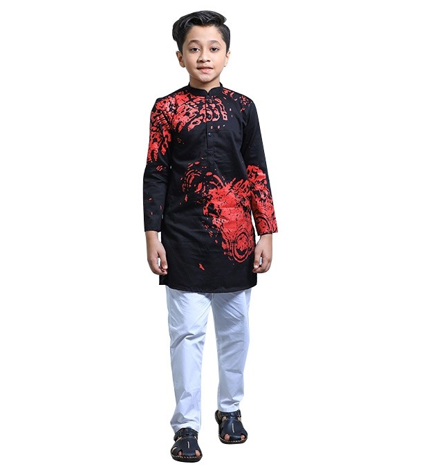 Boy's Fashionable Printed Panjabi