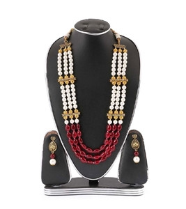 Women's Multi Color Stone Pearl Jewelry Set