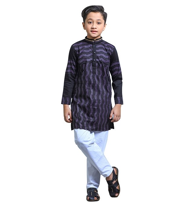 Boy's Fashionable Printed Panjabi