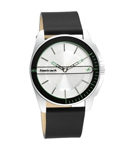 Fastrack 3089sl15 Wear Your Look With Silver Dial Leather Watch