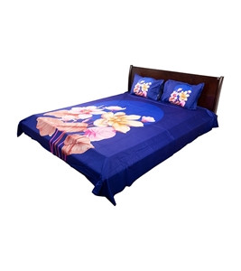 Bed Sheet Moon Light Flower Blue