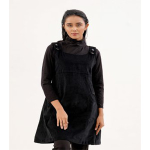 Black dungaree dress