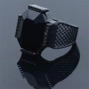 Black Stainless Steel Men's Finger Ring