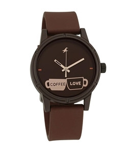 Fastrack 38062pp02w Tees Café Brown Dial Brown Plastic Strap