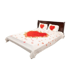 Bed Sheet Heart Shape On White