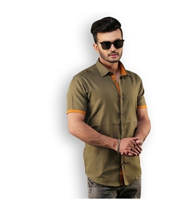 Men Half Sleeve Cotton Shirt